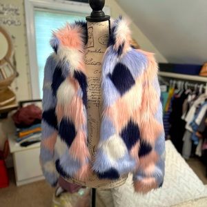 Forever 21 multicolored fur coat
